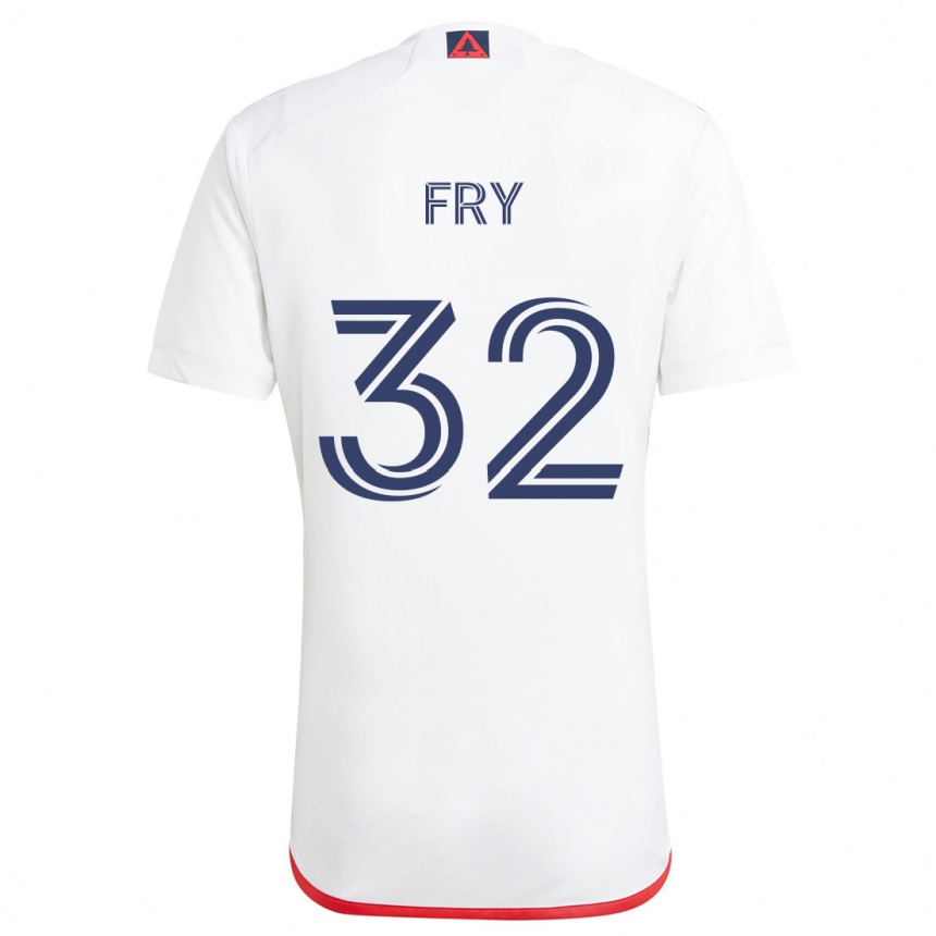 Femme Football Maillot Malcolm Fry #32 Blanc Rouge Tenues Extérieur 2024/25