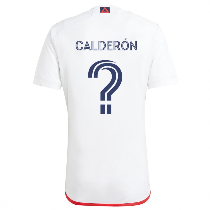 Femme Football Maillot Gio Calderón #0 Blanc Rouge Tenues Extérieur 2024/25