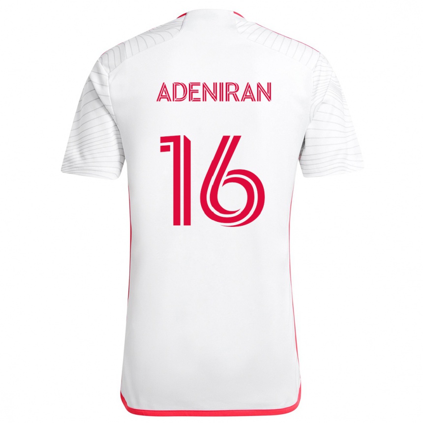 Femme Football Maillot Samuel Adeniran #16 Blanc Rouge Tenues Extérieur 2024/25