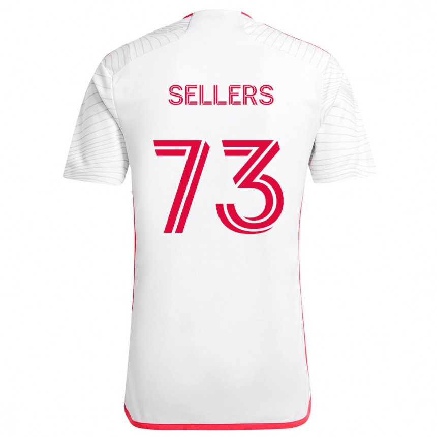 Femme Football Maillot Braydon Sellers #73 Blanc Rouge Tenues Extérieur 2024/25