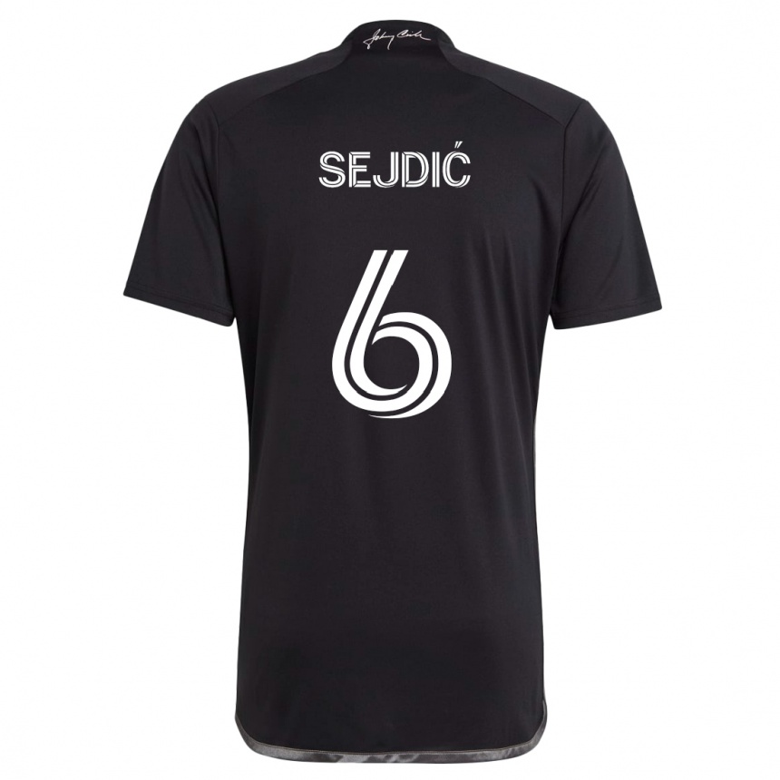 Femme Football Maillot Amar Sejdić #6 Noir Tenues Extérieur 2024/25