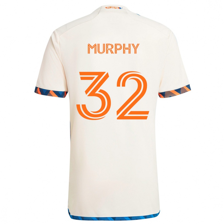 Femme Football Maillot Ian Murphy #32 Blanc Orange Tenues Extérieur 2024/25