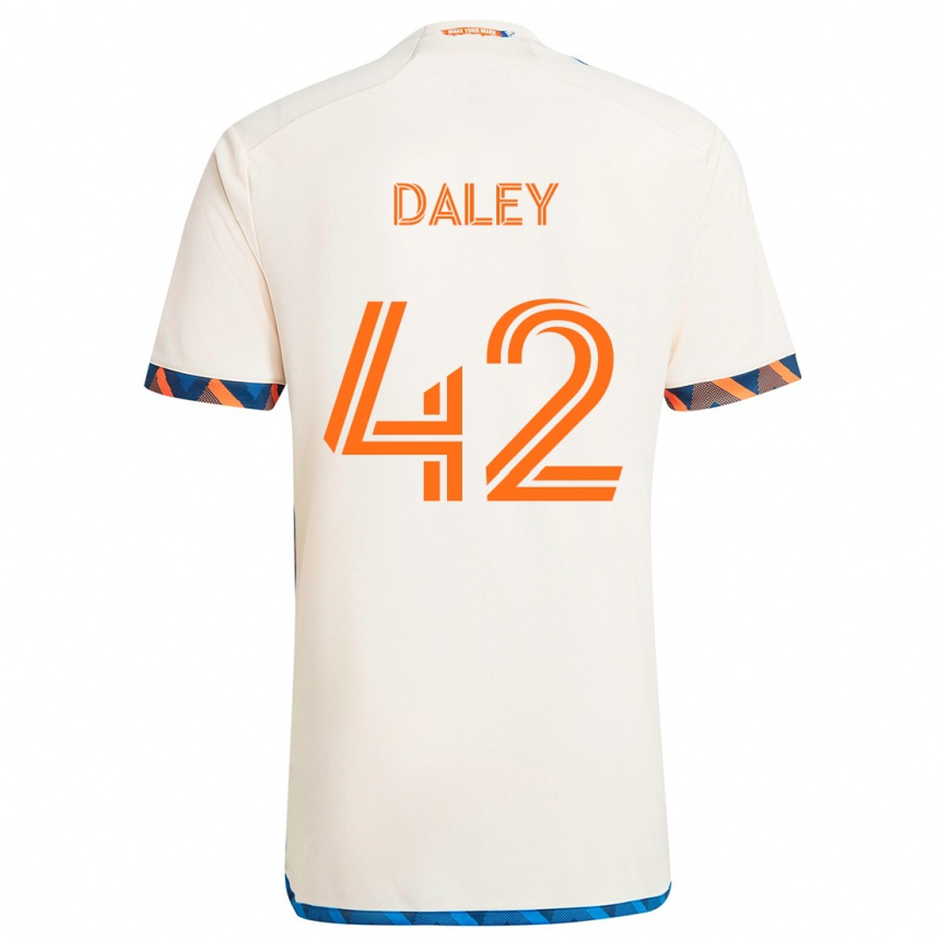 Femme Football Maillot Amir Daley #42 Blanc Orange Tenues Extérieur 2024/25