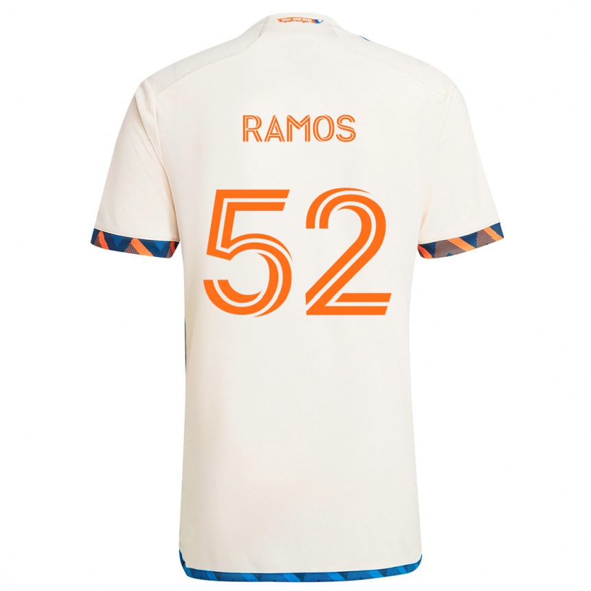 Femme Football Maillot Yair Ramos #52 Blanc Orange Tenues Extérieur 2024/25