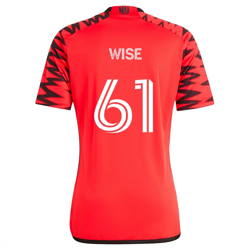 Femme Football Maillot Henry Wise #61 Rouge Noir Blanc Tenues Extérieur 2024/25