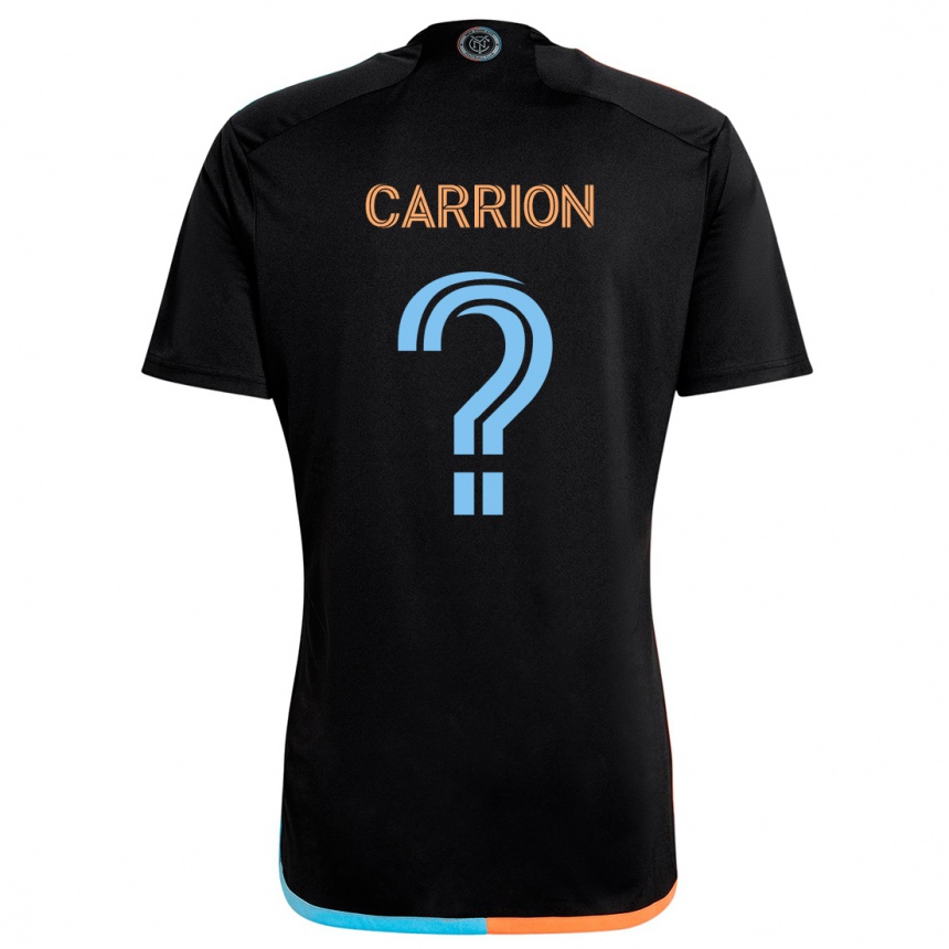 Femme Football Maillot Emanuel Carrion #0 Noir Orange Bleu Tenues Extérieur 2024/25