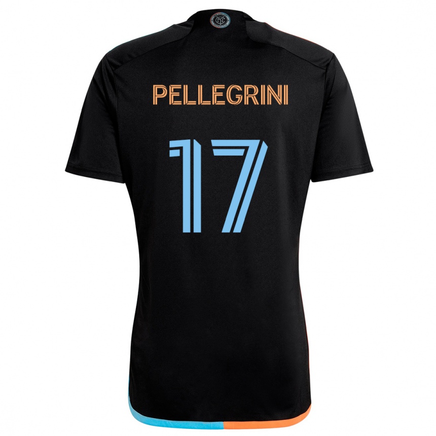 Femme Football Maillot Matías Pellegrini #17 Noir Orange Bleu Tenues Extérieur 2024/25