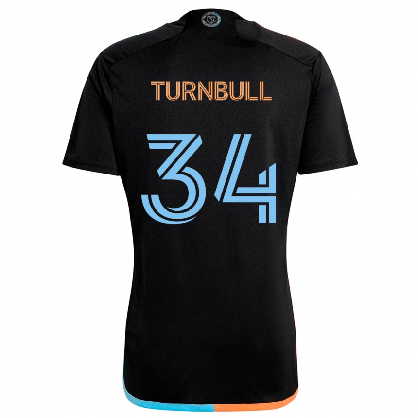 Femme Football Maillot Stephen Turnbull #34 Noir Orange Bleu Tenues Extérieur 2024/25