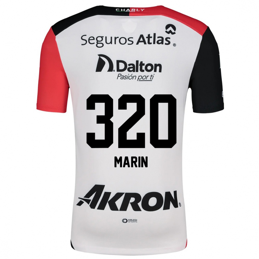 Femme Football Maillot Donato Marín #320 Blanc Rouge Noir Tenues Extérieur 2024/25