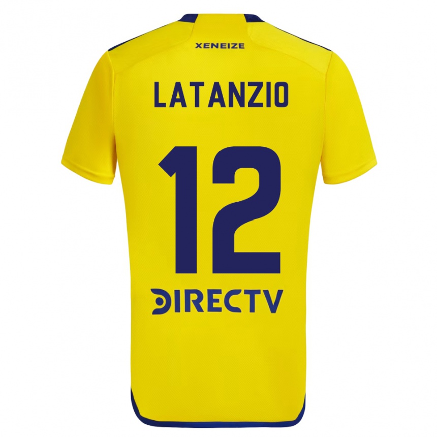 Femme Football Maillot Florencia Latanzio #12 Jaune Bleu Tenues Extérieur 2024/25