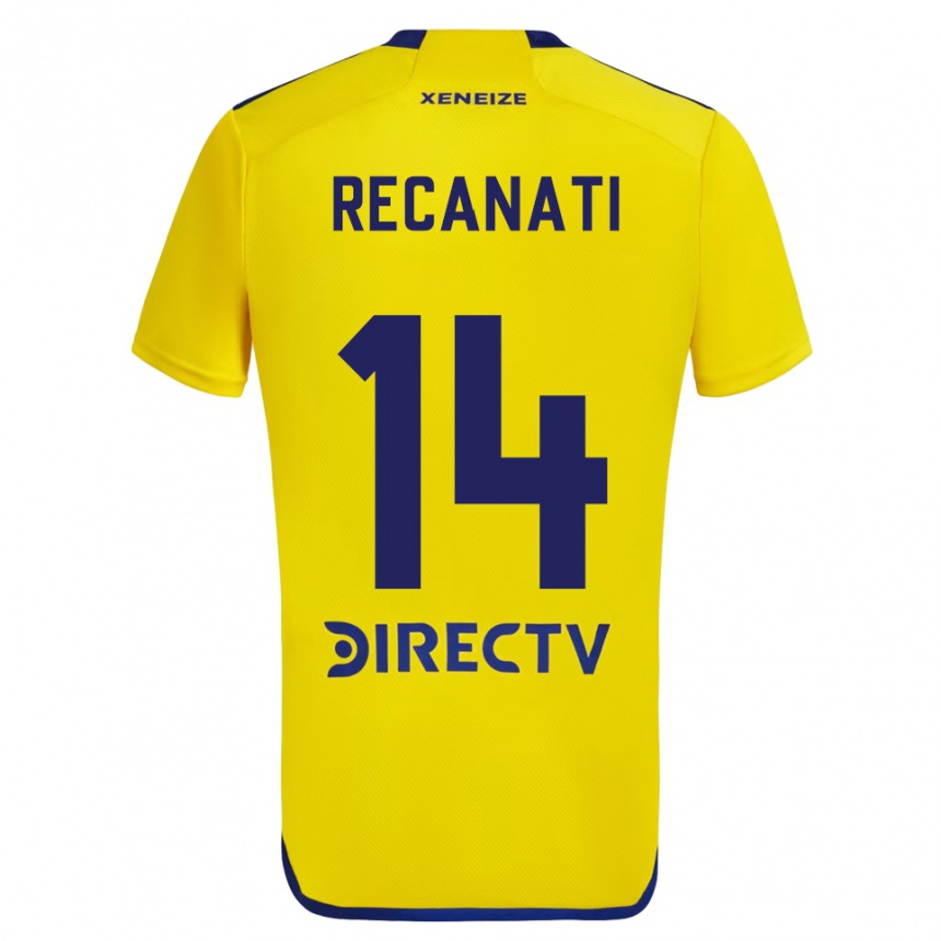 Femme Football Maillot Bianca Recanati #14 Jaune Bleu Tenues Extérieur 2024/25