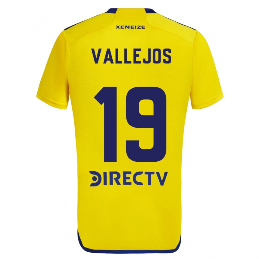 Femme Football Maillot Fabiana Vallejos #19 Jaune Bleu Tenues Extérieur 2024/25