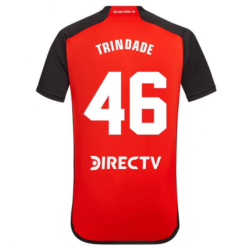 Femme Football Maillot Gonzalo Trindade #46 Rouge Noir Blanc Tenues Extérieur 2024/25