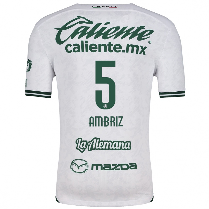 Femme Football Maillot Fidel Ambríz #5 Blanc Vert Tenues Extérieur 2024/25