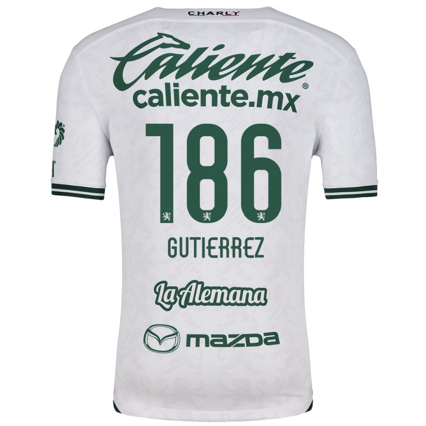 Femme Football Maillot Alan Gutiérrez #186 Blanc Vert Tenues Extérieur 2024/25