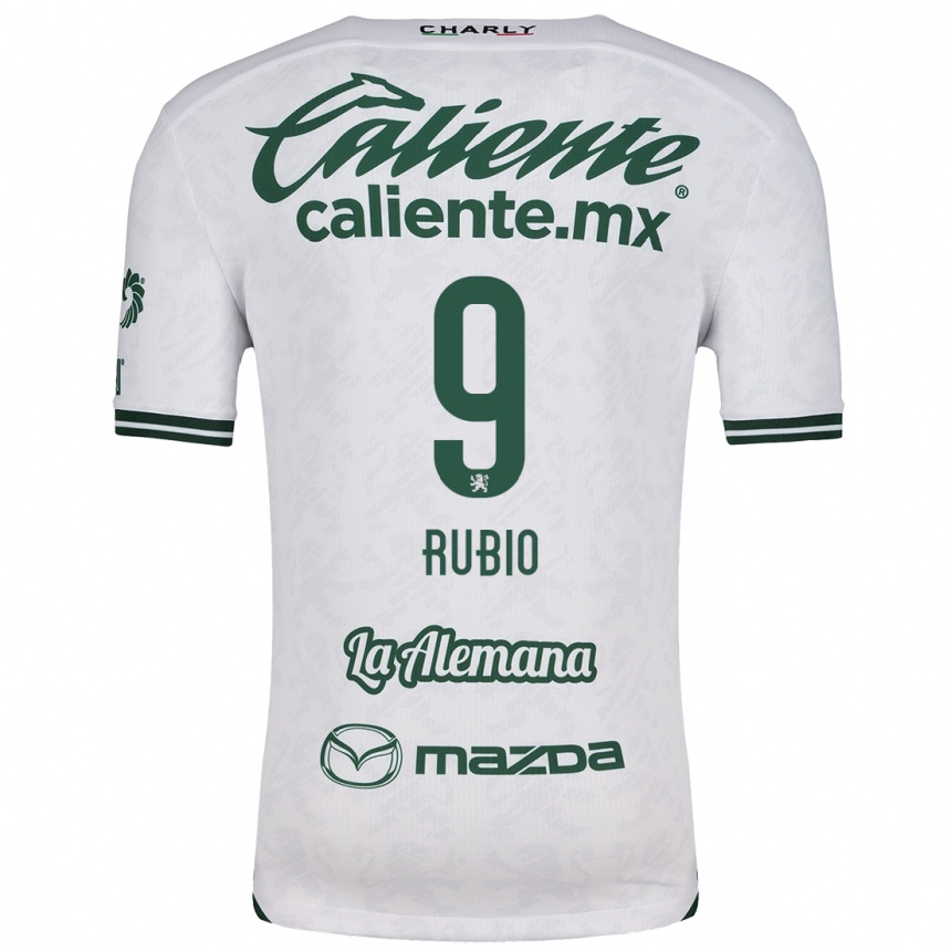 Femme Football Maillot Brian Rubio #9 Blanc Vert Tenues Extérieur 2024/25