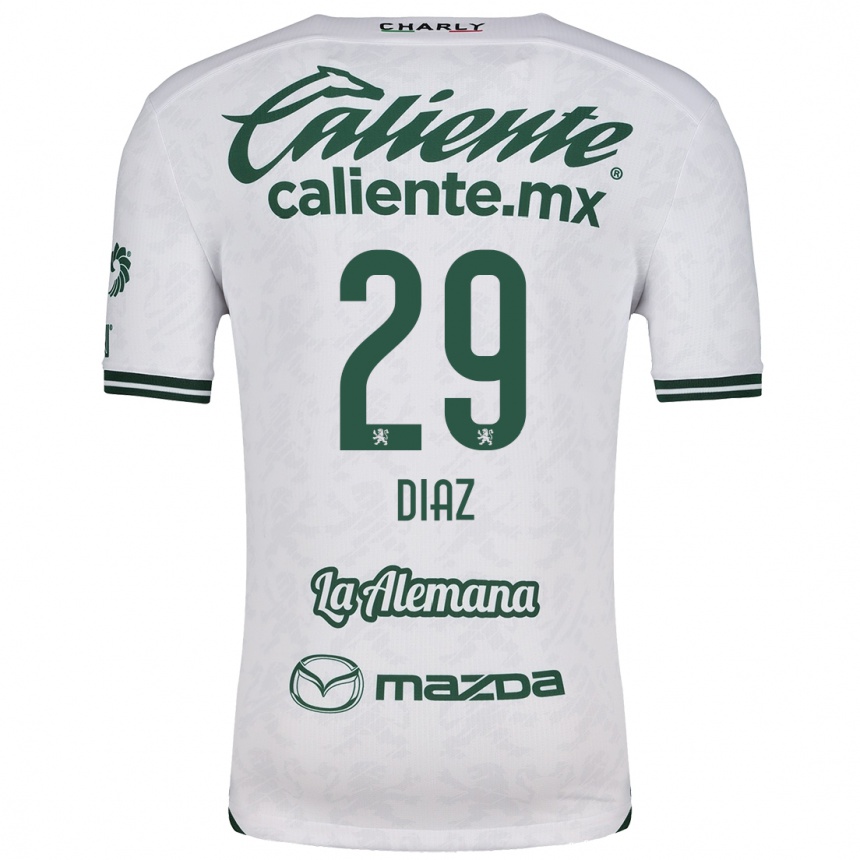 Femme Football Maillot Kenia Díaz #29 Blanc Vert Tenues Extérieur 2024/25