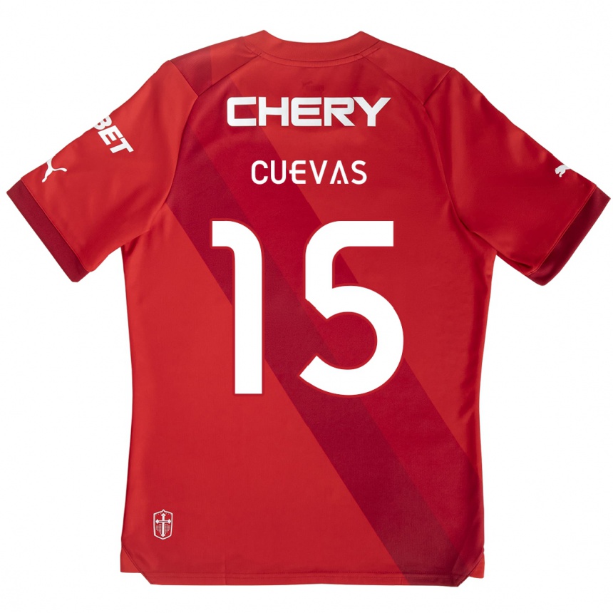 Femme Football Maillot Cristian Cuevas #15 Rouge Blanc Tenues Extérieur 2024/25