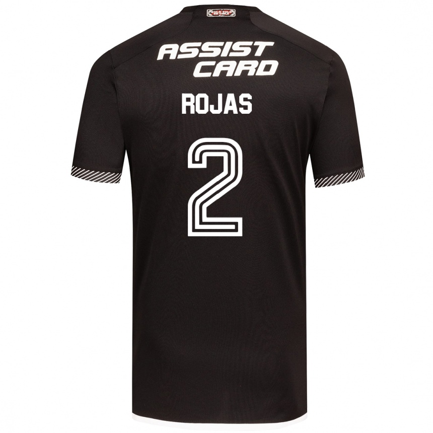 Femme Football Maillot Jeyson Rojas #2 Noir Blanc Tenues Extérieur 2024/25