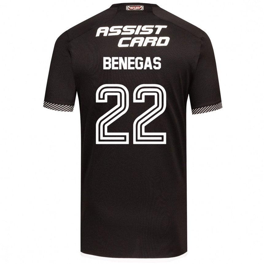 Femme Football Maillot Leandro Benegas #22 Noir Blanc Tenues Extérieur 2024/25