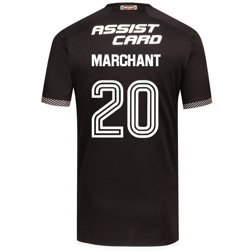 Femme Football Maillot Francisco Marchant #20 Noir Blanc Tenues Extérieur 2024/25