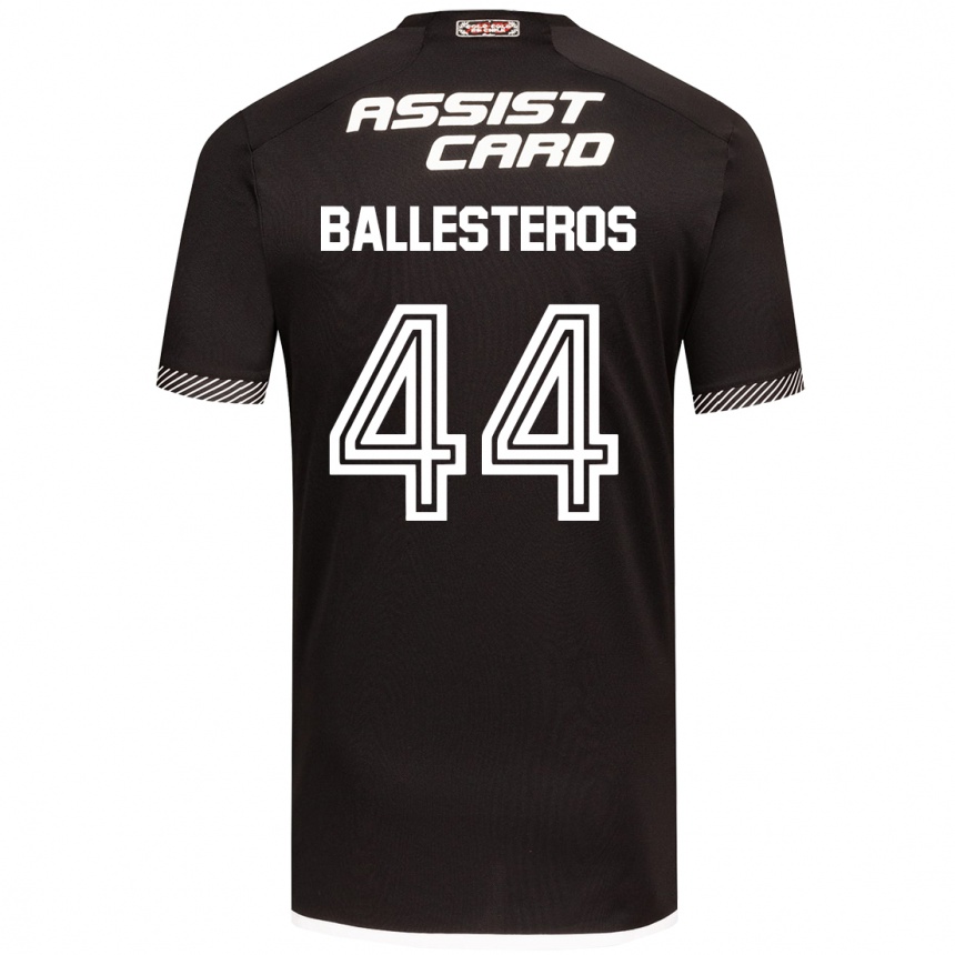 Femme Football Maillot Martín Ballesteros #44 Noir Blanc Tenues Extérieur 2024/25