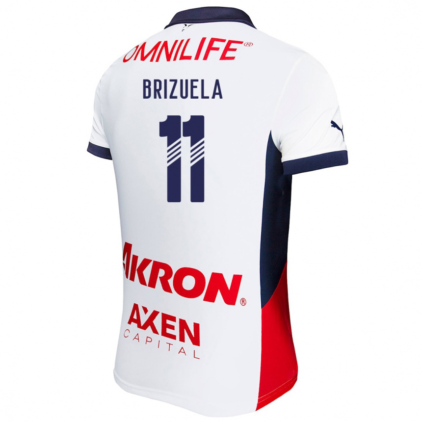 Femme Football Maillot Isaác Brizuela #11 Blanc Rouge Bleu Tenues Extérieur 2024/25