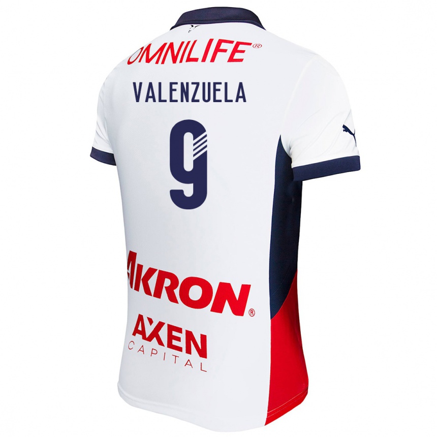 Femme Football Maillot Gabriela Valenzuela #9 Blanc Rouge Bleu Tenues Extérieur 2024/25