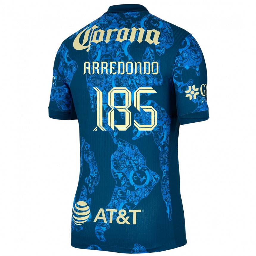 Femme Football Maillot Aarón Arredondo #185 Bleu Jaune Tenues Extérieur 2024/25