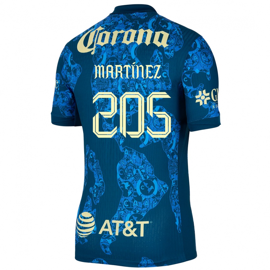 Femme Football Maillot Sebastián Martínez #205 Bleu Jaune Tenues Extérieur 2024/25