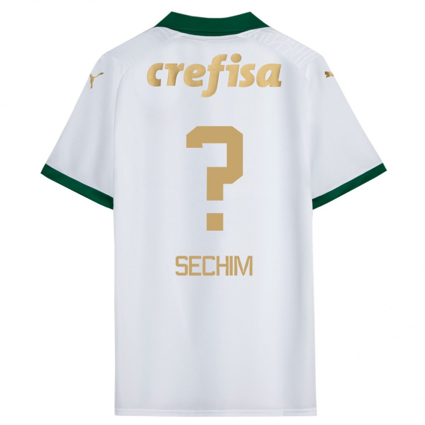 Femme Football Maillot Caio Sechim #0 Blanc Vert Tenues Extérieur 2024/25