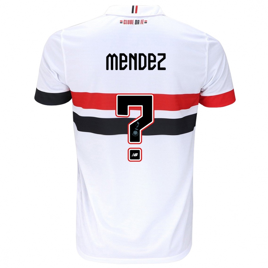 Enfant Football Maillot Jhegson Méndez #0 Blanc Rouge Noir Tenues Domicile 2024/25