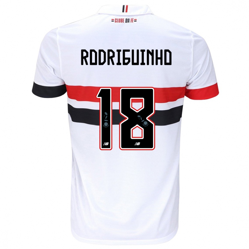 Enfant Football Maillot Rodriguinho #18 Blanc Rouge Noir Tenues Domicile 2024/25