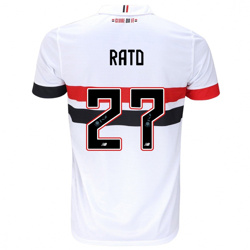 Enfant Football Maillot Wellington Rato #27 Blanc Rouge Noir Tenues Domicile 2024/25