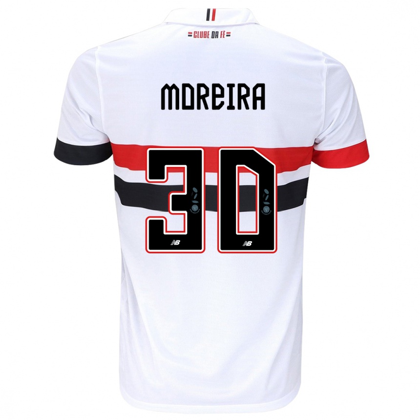 Enfant Football Maillot João Moreira #30 Blanc Rouge Noir Tenues Domicile 2024/25