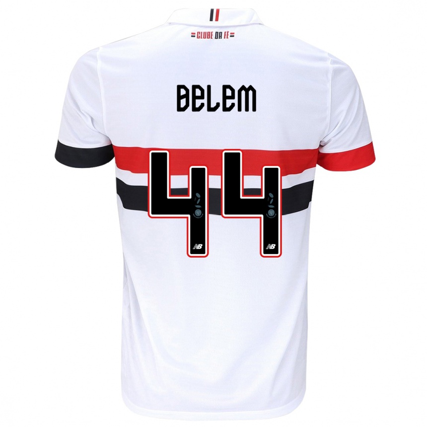 Enfant Football Maillot Matheus Belém #44 Blanc Rouge Noir Tenues Domicile 2024/25