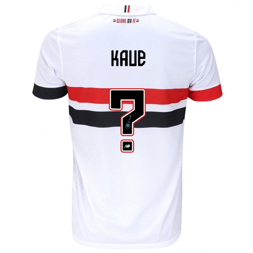 Enfant Football Maillot Kauê #0 Blanc Rouge Noir Tenues Domicile 2024/25