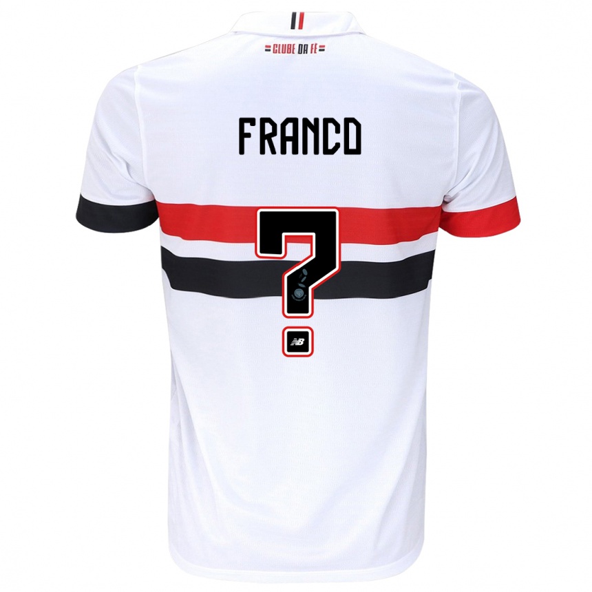 Enfant Football Maillot Franco #0 Blanc Rouge Noir Tenues Domicile 2024/25