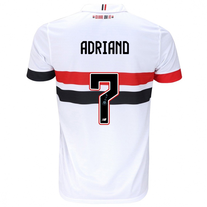 Enfant Football Maillot João Adriano #7 Blanc Rouge Noir Tenues Domicile 2024/25