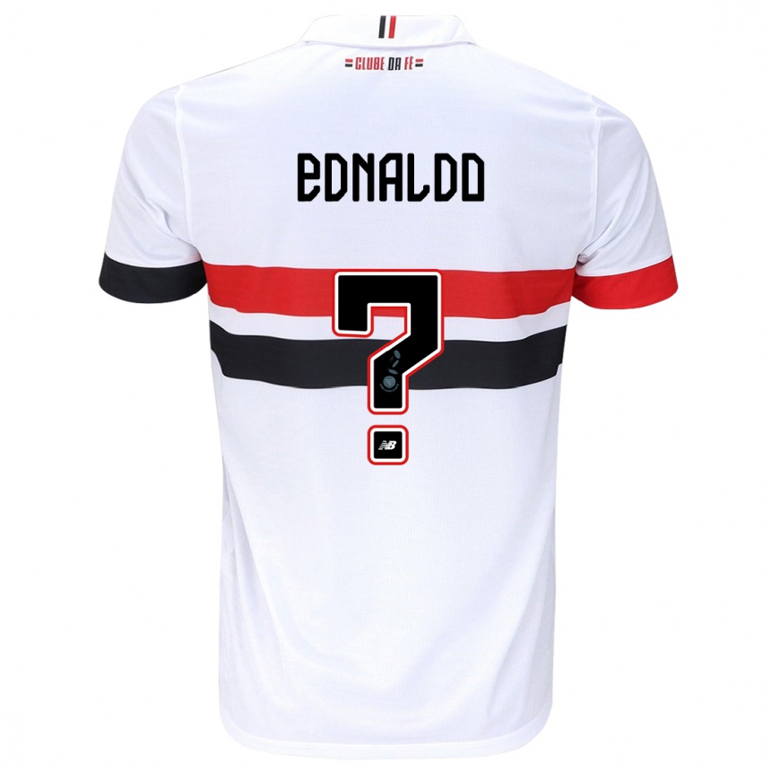 Enfant Football Maillot José Ednaldo #0 Blanc Rouge Noir Tenues Domicile 2024/25