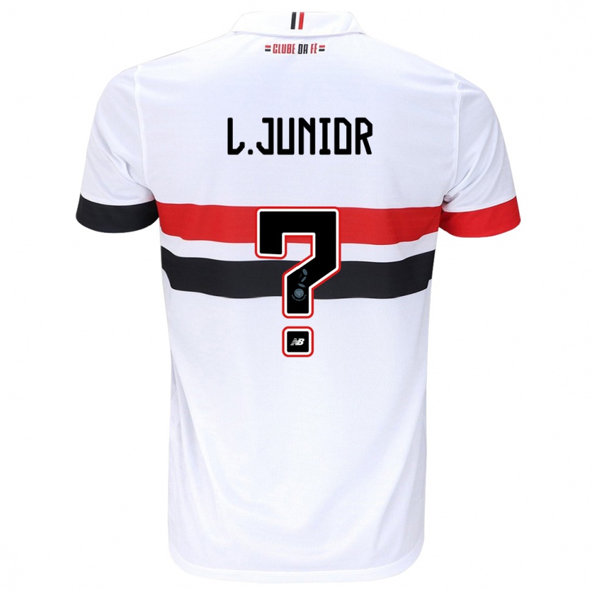 Enfant Football Maillot Luciano Junior #0 Blanc Rouge Noir Tenues Domicile 2024/25