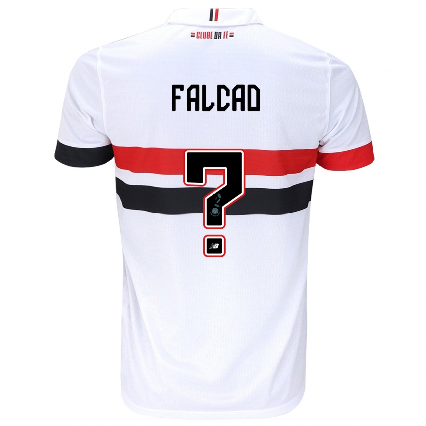 Enfant Football Maillot Gabriel Falcão #0 Blanc Rouge Noir Tenues Domicile 2024/25