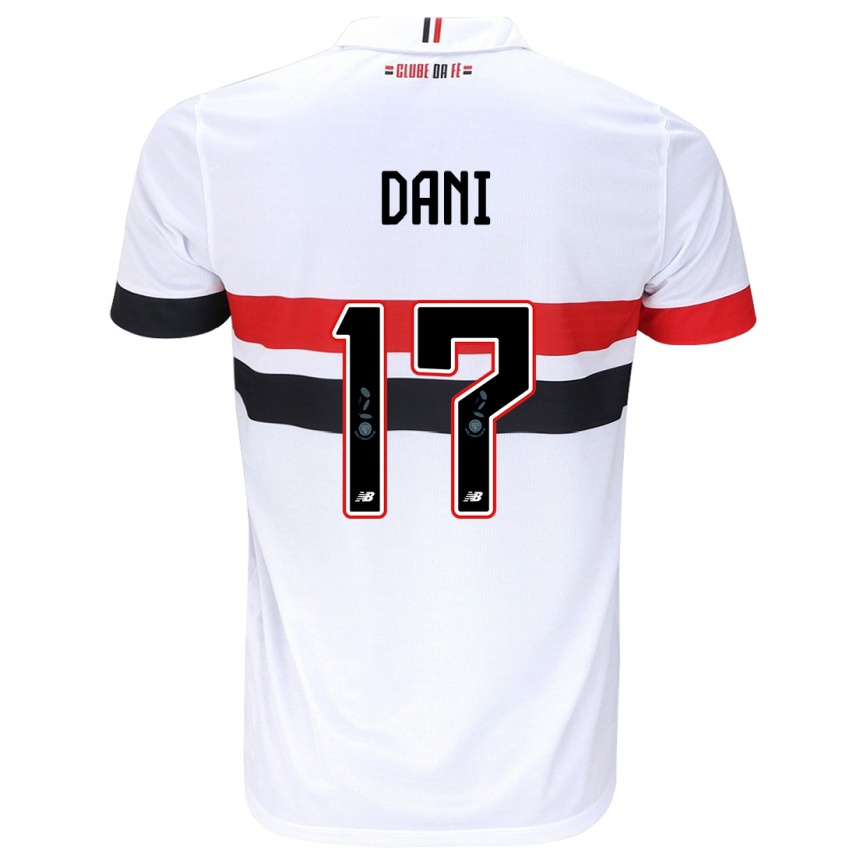 Enfant Football Maillot Dani #17 Blanc Rouge Noir Tenues Domicile 2024/25