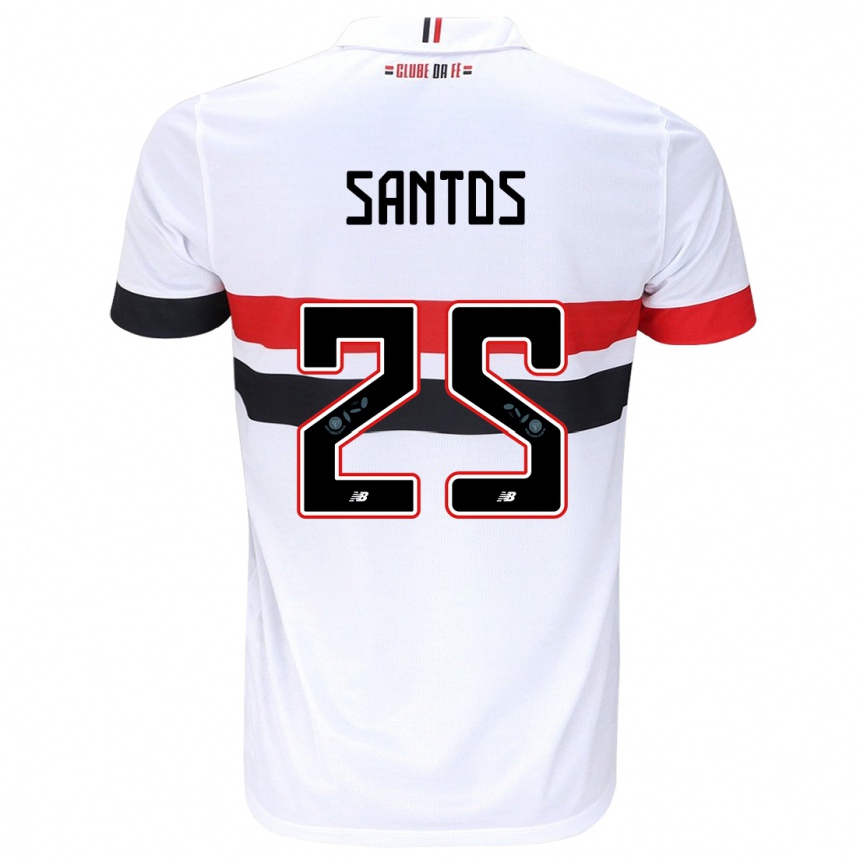 Enfant Football Maillot Mariana Santos #25 Blanc Rouge Noir Tenues Domicile 2024/25