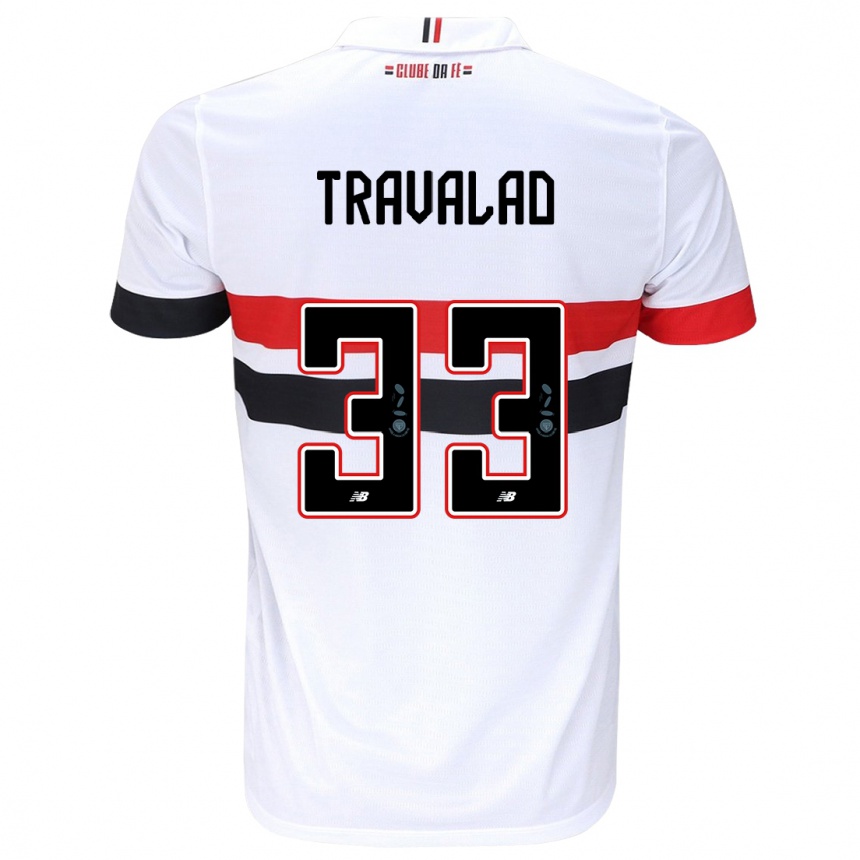 Enfant Football Maillot Rafa Travalão #33 Blanc Rouge Noir Tenues Domicile 2024/25