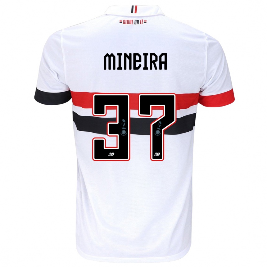 Enfant Football Maillot Rafa Mineira #37 Blanc Rouge Noir Tenues Domicile 2024/25