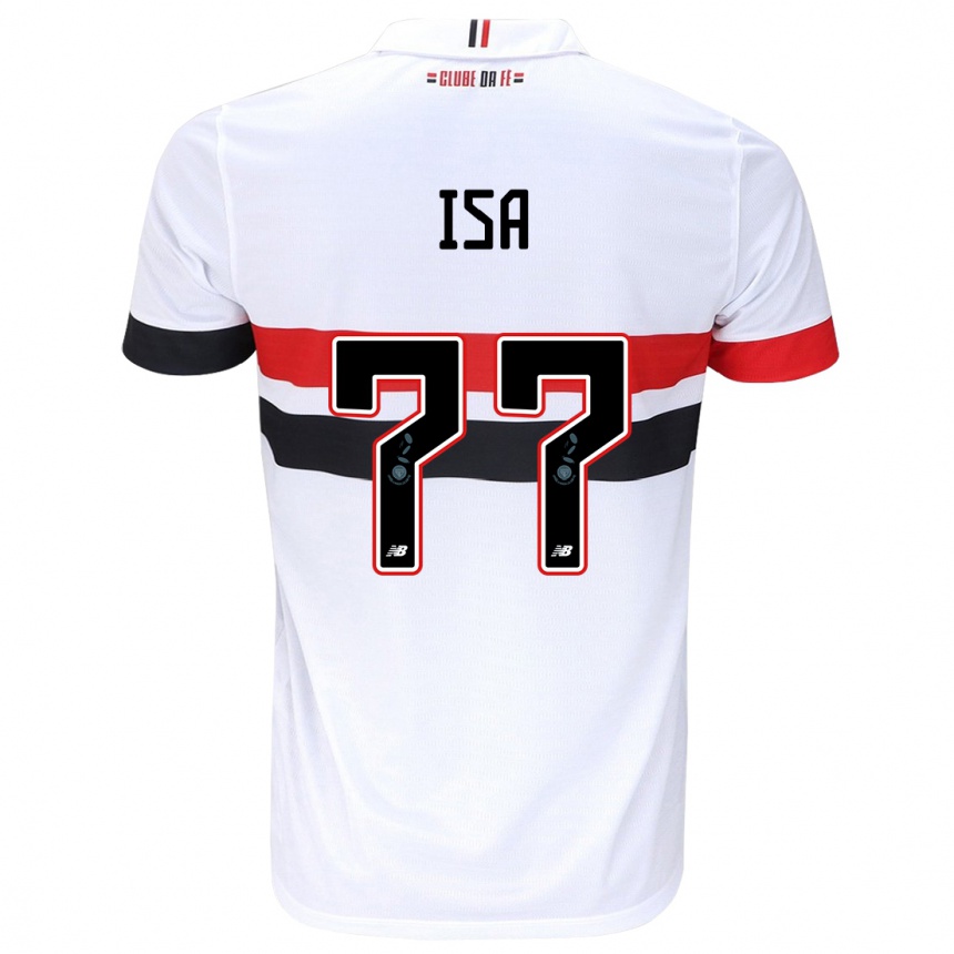 Enfant Football Maillot Isa #77 Blanc Rouge Noir Tenues Domicile 2024/25