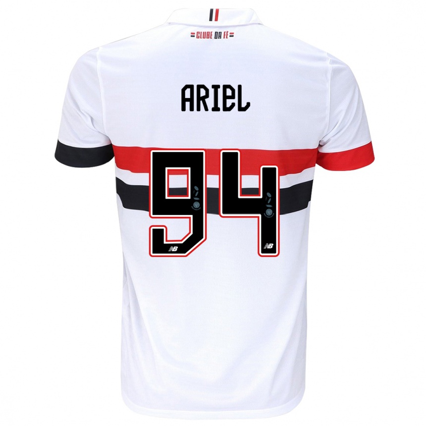 Enfant Football Maillot Ariel #94 Blanc Rouge Noir Tenues Domicile 2024/25