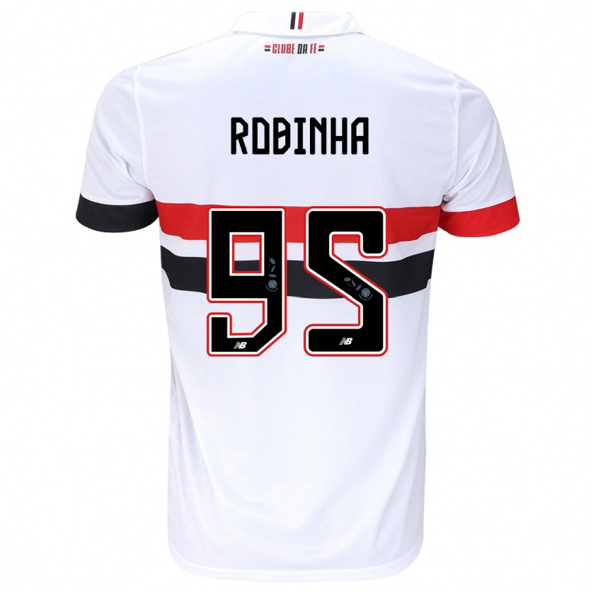 Enfant Football Maillot Robinha #95 Blanc Rouge Noir Tenues Domicile 2024/25