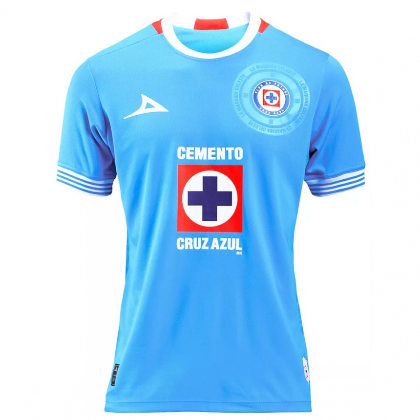 Enfant Football Maillot Votre Nom #0 Bleu Ciel Tenues Domicile 2024/25